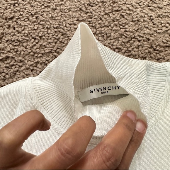 Givenchy Two Tone Ribbed Stretch Knit Turtleneck Sweater Black & White sz XS/S - Picture 4 of 15